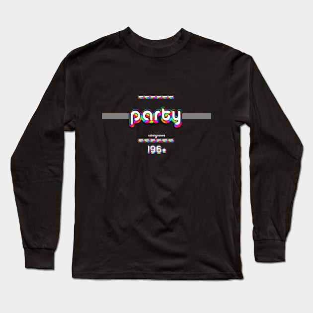 Party 1960 ColorGroove Retro-Rainbow-Tube nostalgia (wf) Long Sleeve T-Shirt by Blackout Design